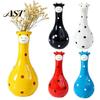 Artistic Bouquet Holder Cute Polka Dot Giraffe Vase, Hand-painted Resin Flower Creative Big-mouthed Quirky Interior Design Accents for Home