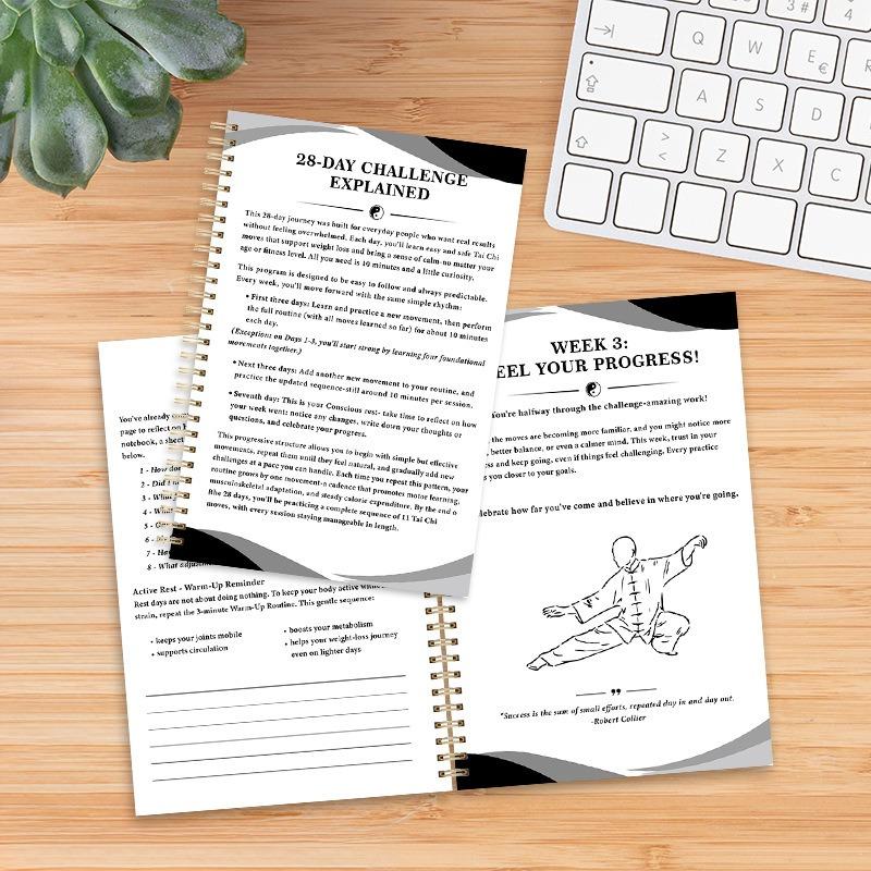28 Day Tai Chi Walking Weight Loss Plan Journal For Seniors