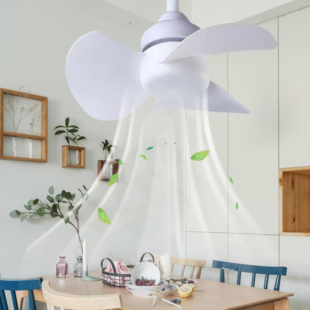 1-2PCSCeiling Fan Lamp for Indoor Use E27 Socket USB Rechargeable Brushless Motor Energy Efficient Light Fixture for Living Room