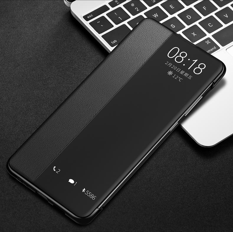 

Ультратонкий кожаный чехол-книжка Smart View для Huawei P20 P30 P40 P50 Pro Mate 10 20 30 Pro P20 Pro чёрный
