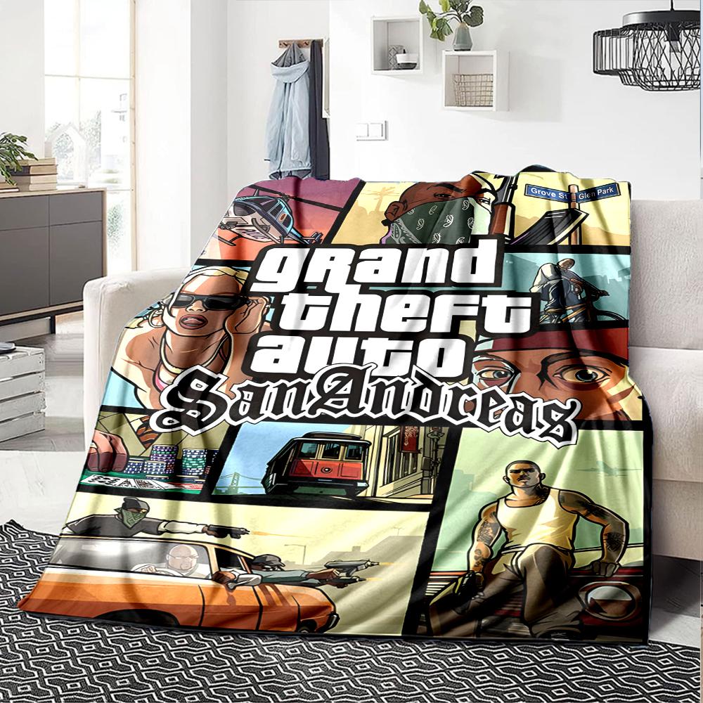 1pc GTA Blanket, Gift, for Men and Women, Soft Blanket, Good for Sofa Bed Couch Travel, Lightweight Flannel Blanket