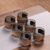 Set da 6 tazze da tè in vetro resistenti al calore da 150 ml, tazza da caffè espresso per la casa con supporto in legno antiscottatura, set da tè Kungfu Master