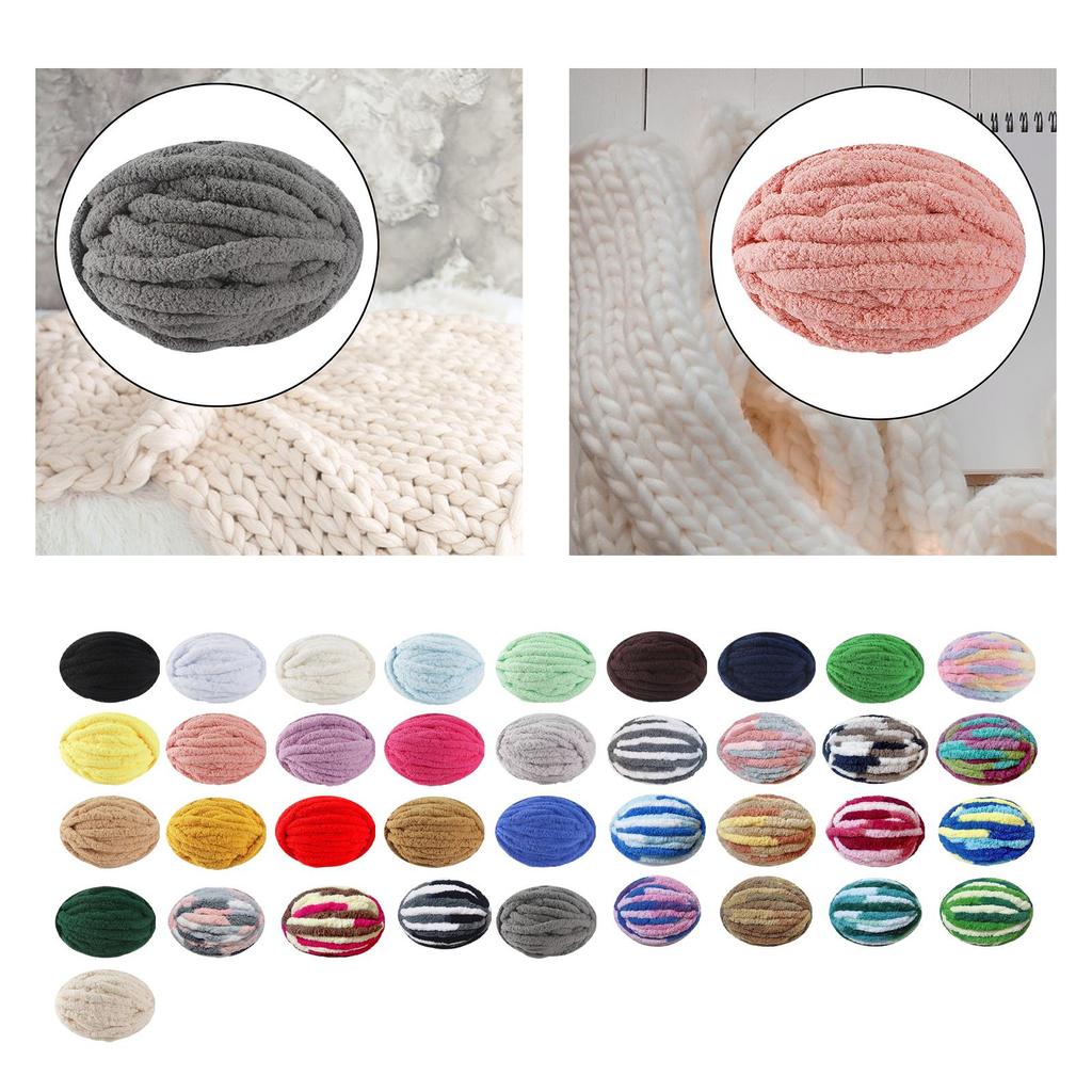Thick Chunky Yarn Bulky Yarn Comfortable Knit Yarn Polyester Yarn for Knitted Blanket Mat Weaving Scarf DIY Craft Cushion