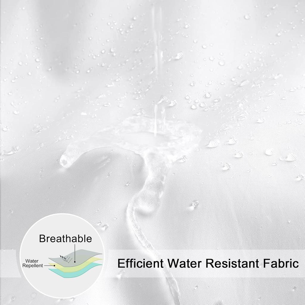 White Fabric Shower Curtain Waterproof Machine Washable Hotel Bathroom Decorative Shower Curtain Multi Size Available