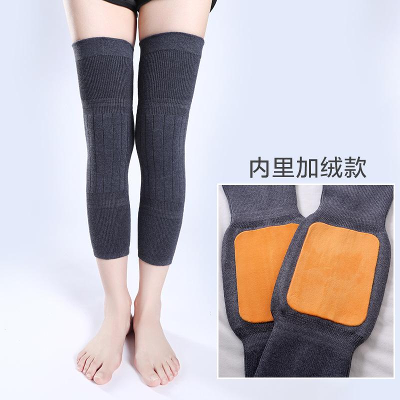 2PCS Winter Warm Wool Cashmere Leg Warmers Sleeves Thick Fleece Lined Knee Pads Brace Support Guard Protector Long Thermal Wraps