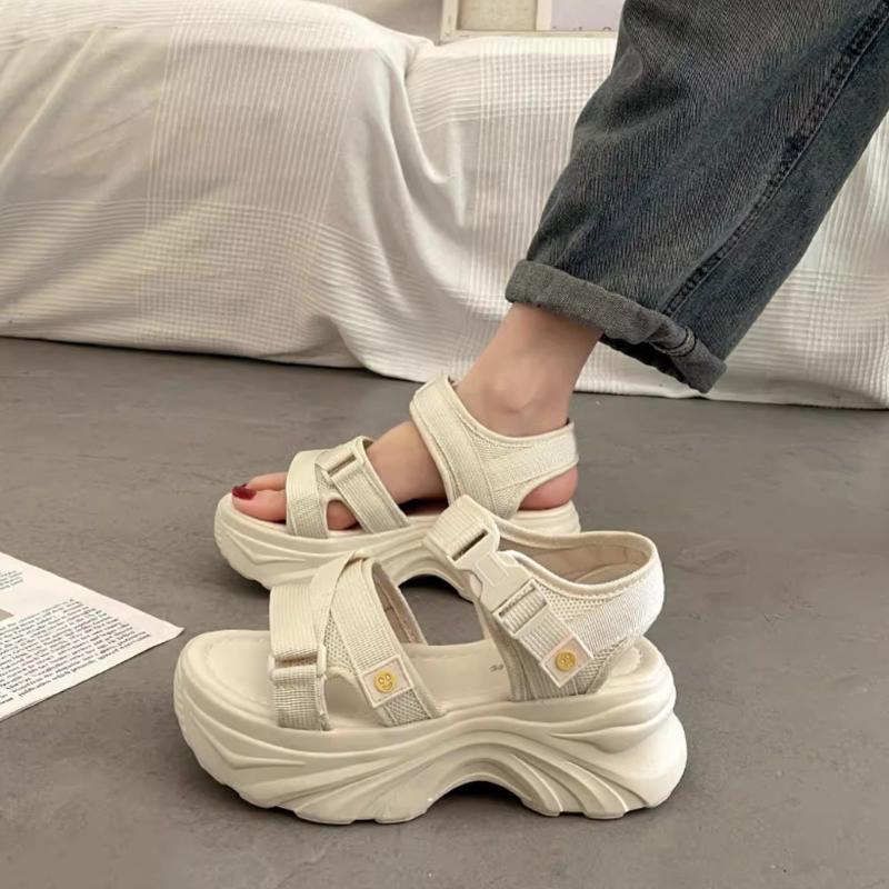

Fashion Ladies Shoes 2025 High Quality Women s Sandals Summer Ankle Strap Open Toe Solid Platform Casual Large Size Sandals 35