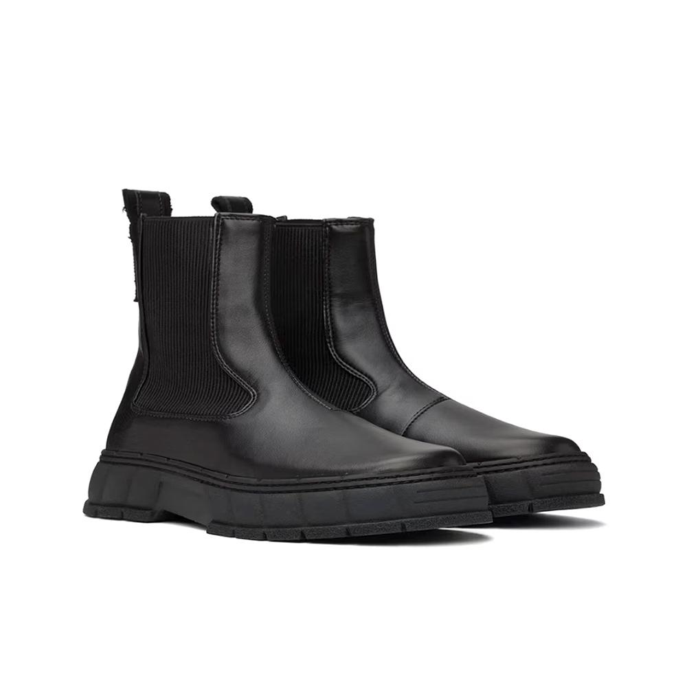 Viron Recycled Apple Leather Chelsea Boots 1997 Black
