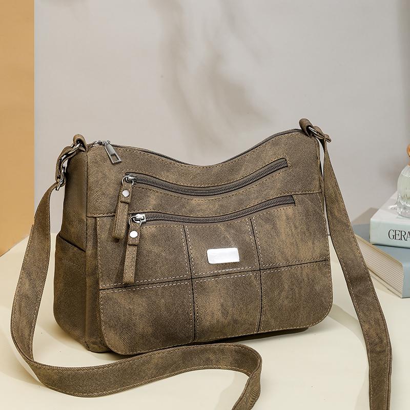 Mittelalterliche Muttertasche Damen Große Kapazität Schultertasche PU Umhängetasche