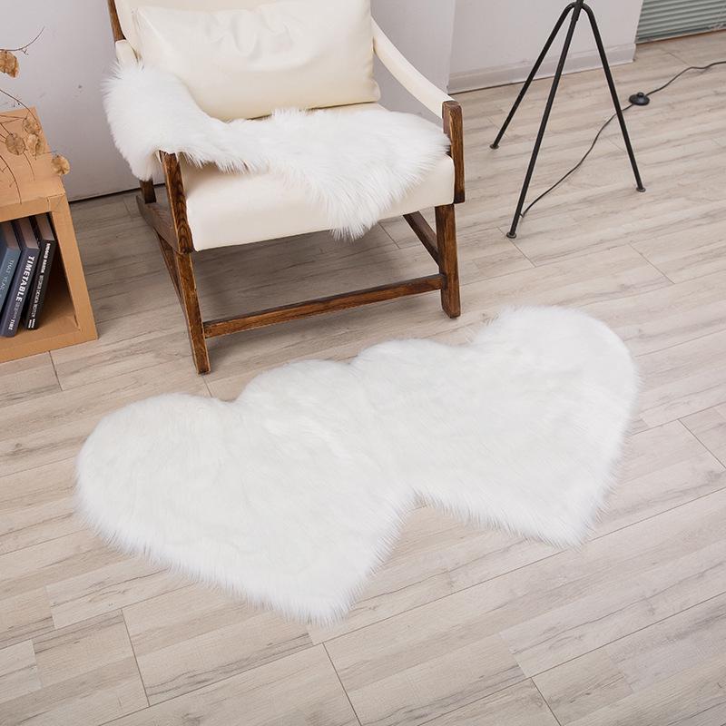 Tappeto in Lana Sintetica a Forma di Cuore Doppio - Tappeto per Soggiorno, Camera da Letto, Divano, Tavolino, Tappetino Spesso per Pavimento