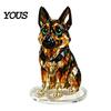 Decorative Desk Figurines Geometric Faux Crystal Animal Sculpture, Sparkling Acrylic Cat/Owl/Eagle/Dog Statue, Unique Birthday Gifts for Her