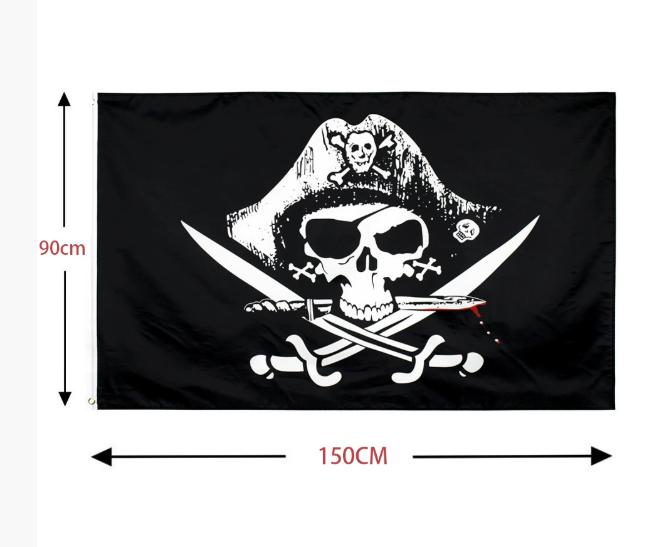 * 90*150Cm Polyester Pirate Monkey D.Luffy Skull Flag  Straw Hat Pirates Trumpet Banner Flag~ For Kids Good Gift
