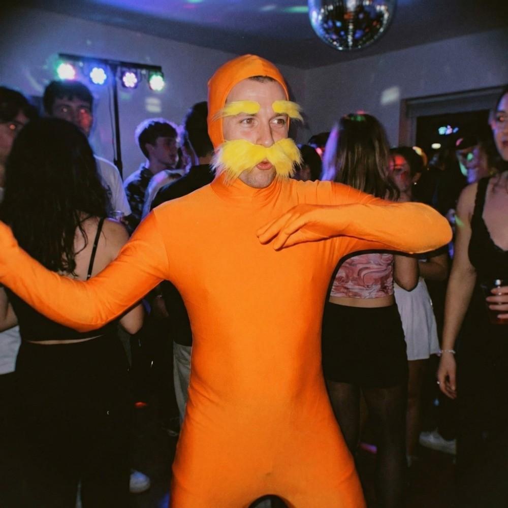 Full Body Jumpsuit Costume Fake Mustache Fake Eyebrows Open Face Full Bodysuits Solid Color Casual Halloween Cosplay Costume