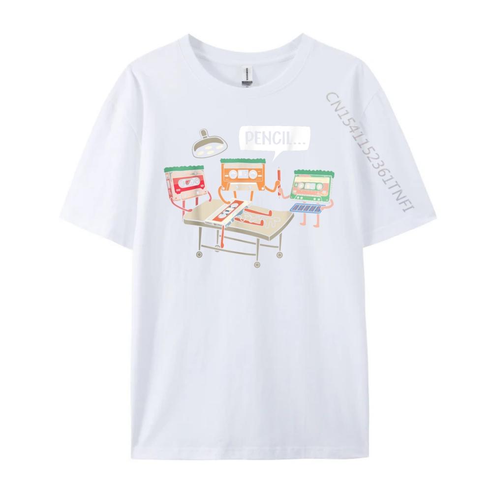 Vintage Cassette Tape 80s Music Lover Funny T Shirts Men Mens Clothing 2025 Outdoor Streetwear Short Sleeve