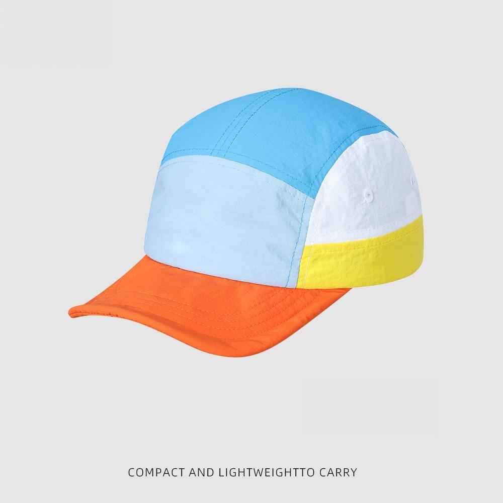 

Unisex 5 Panel Cap Colorblock Camper Hat Lightweight Quick Dry Nylon Baseball Hat Outdoor Sports Running Patchwork Flat Brim Men Adjustable жёлтый