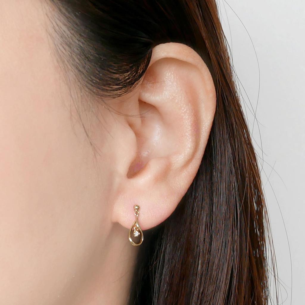 Vendome Aoyama Diamond Stud K10 Yellow Gold AJVA2217 DI [Official] Earrings,