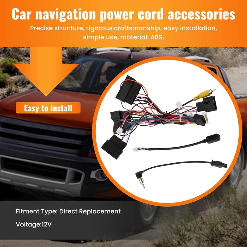 L10A Car Radio Cable Android Head Unit Power Wiring Harness Socket Connector With Canbus For Ford Ranger 2012 (AUS)