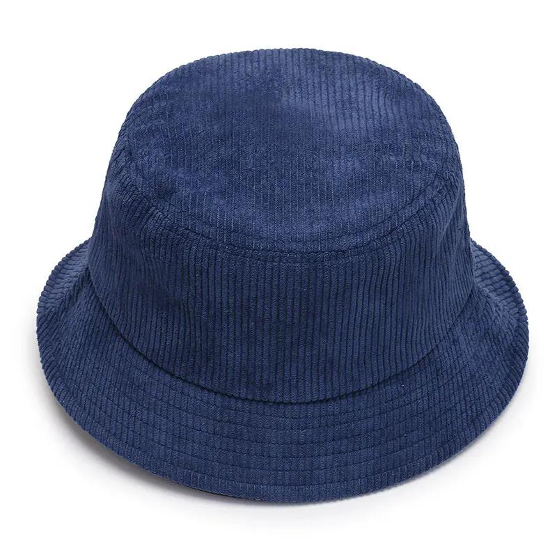 WTEMPO Spring Autumn Winter Casual Bucket Hats Women's Solid Color Windproof Corduroy Streetwear Fisherman Hats