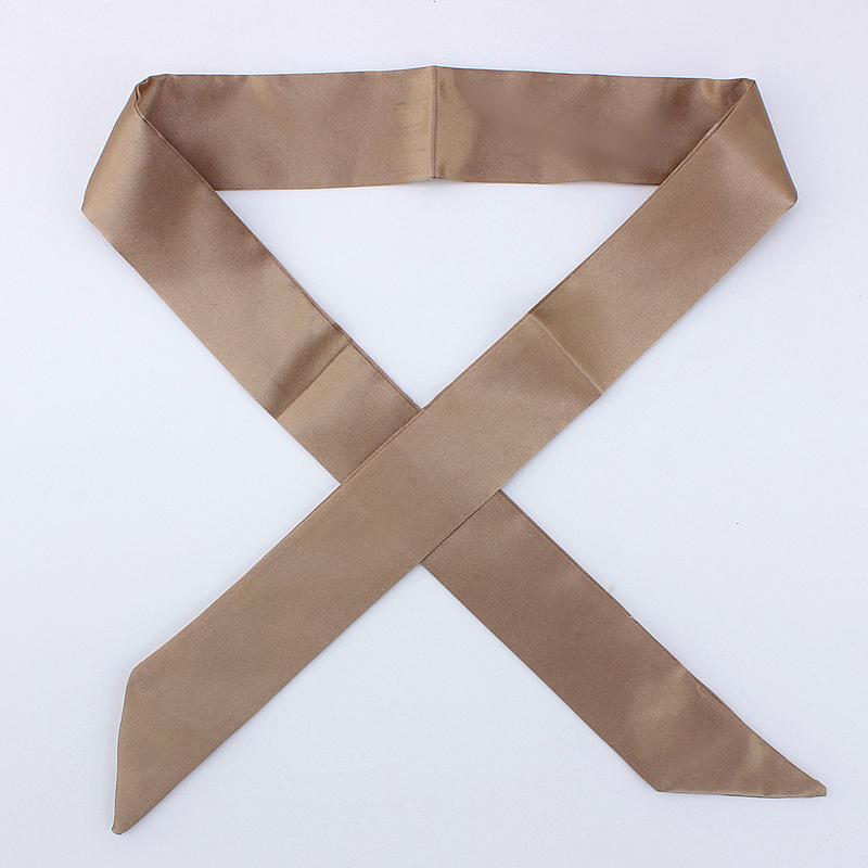 4x100cm Satin Silk Narrow Scarf Neckerchief Solid Neck Scarves Long Silk Thin Scarf Tie Black Bag Ribbon Headbands Choker