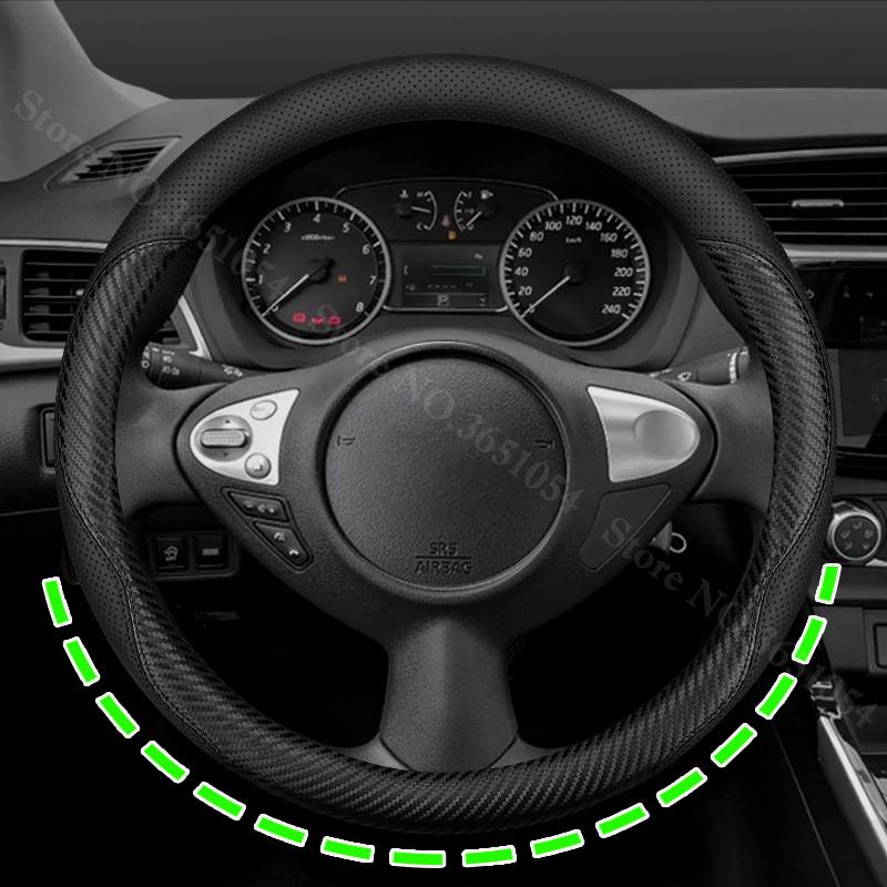 Breathable Napa Leather Car Steering Wheel Cover Non-Slip Car Handle Covers For Nissan Sylphy Qashqai Altima X-Trail Rogue