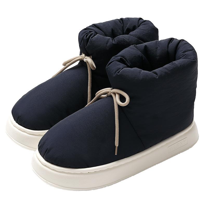 High-top cotton slippers winter indoor home household outer wear thick-soled plush warm waterproof cotton shoes winter