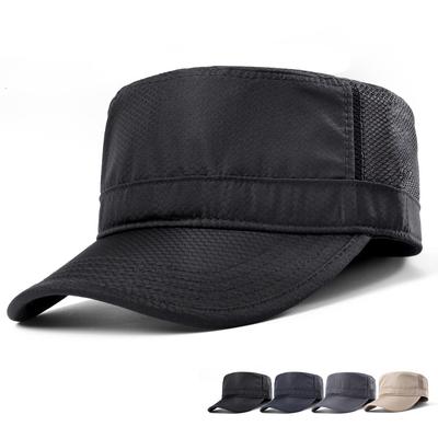 Quick Dry Military Hats For Men Summer Flat Top Baseball Caps Women Outdoor Sun Cap Mesh Breathable Casquette Militaire