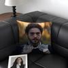 P-Post Malonee Rapper Cushion Cover Natural Linen Organic Fabric Double-Sided Printing Sofa Home Decor Gift Pillow Case