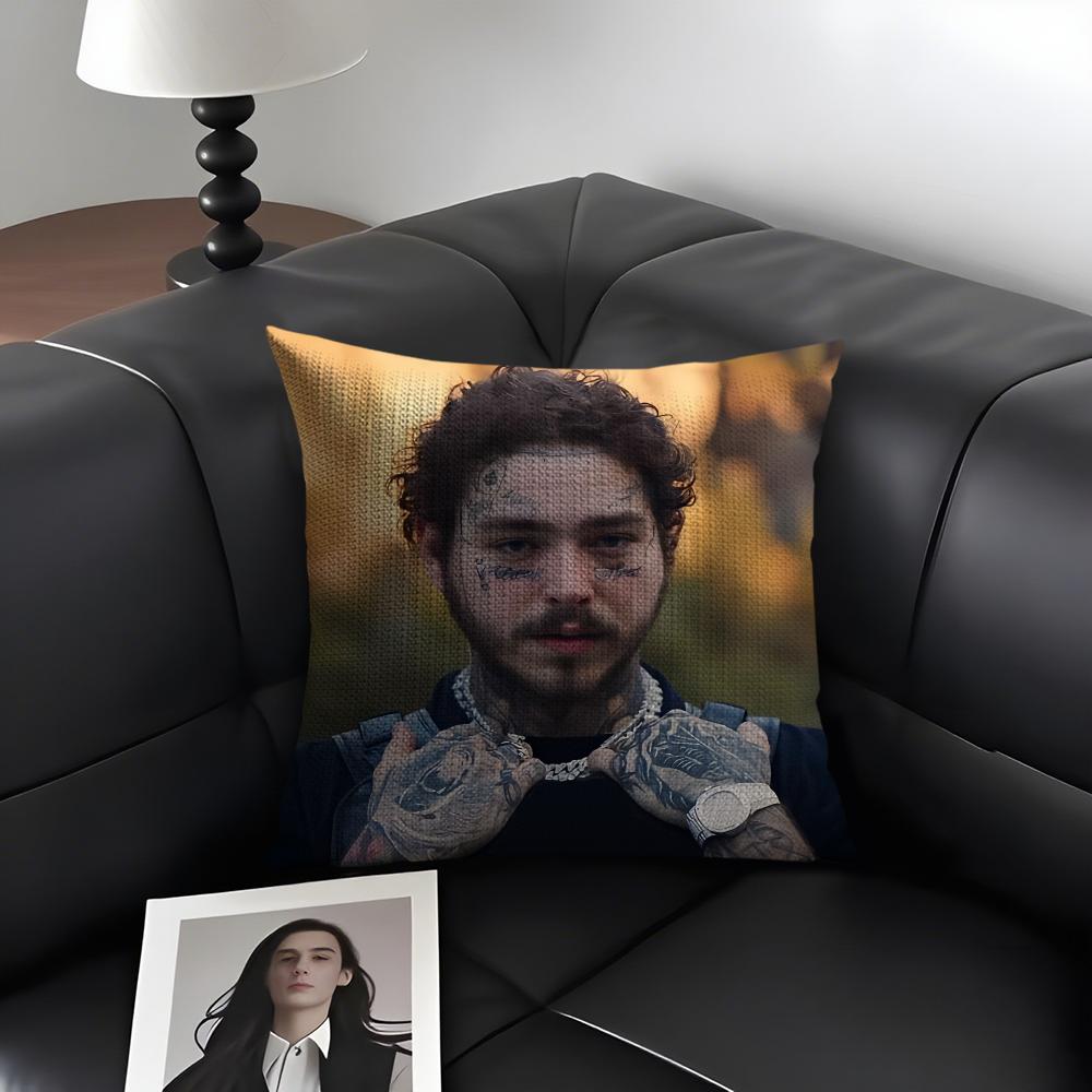 P-Post Malonee Rapper Cushion Cover Natural Linen Organic Fabric Double-Sided Printing Sofa Home Decor Gift Pillow Case