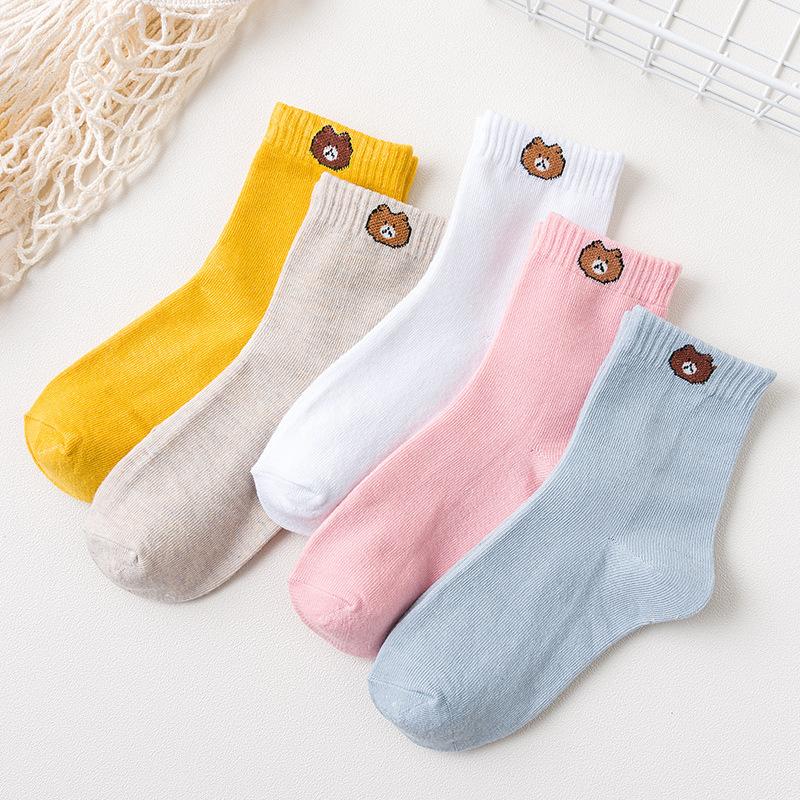 5 Çift Kadın Meyve Baskılı Çorap Seti Sevimli Günlük Kore Modası Kawaii Japon Stili Balkabağı Çilek Muz Şeftali Avokado Çoraplar