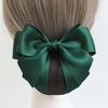 Korean Satin Bow Hairclip With Net Bun Ribbon Hair Bun Cover Headwear Hair Accessories Bowknot Snood Women Hairgrips
