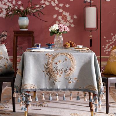 Tovaglia cinese di lusso per tavolo da pranzo rettangolare ricamata jacquard nappa quadrato tavolino da caffè copertura rotonda festa evento