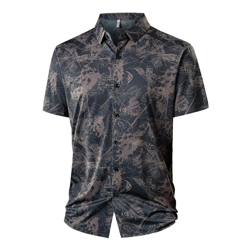 

Летняя футболка с коротким рукавом, повседневная, деловая, свободная, удобная, универсальная рубашка L коричневый