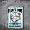 Metal Wall Art Hen with Mother Clucker Sign Kitchen Decor