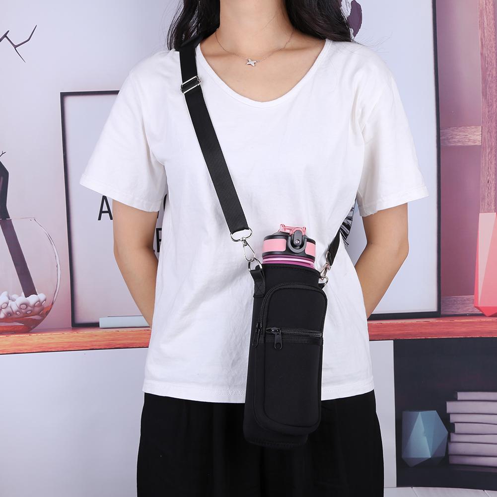 1000-ml-Wasserflaschenhülle, tragbare Neopren-Taschenhalterhülle, rutschfest mit verstellbarem Schultergurt, Wasserkrug-Tragetasche