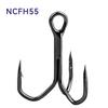 Triple Strength High Carbon Steel Barbed Treble Hooks with Mitsubishi Angle - 3X Strengthened for Angling.