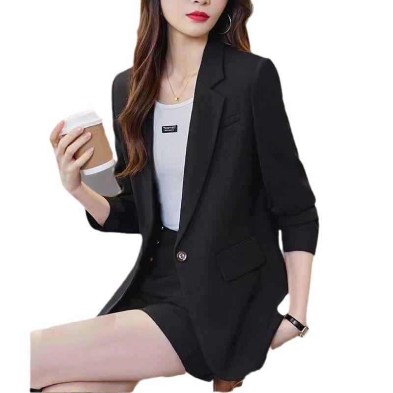 2024 Women's High-End Loose-Fit Split Suit Jacket for Spring & Autumn - Elegant and Casual Design
