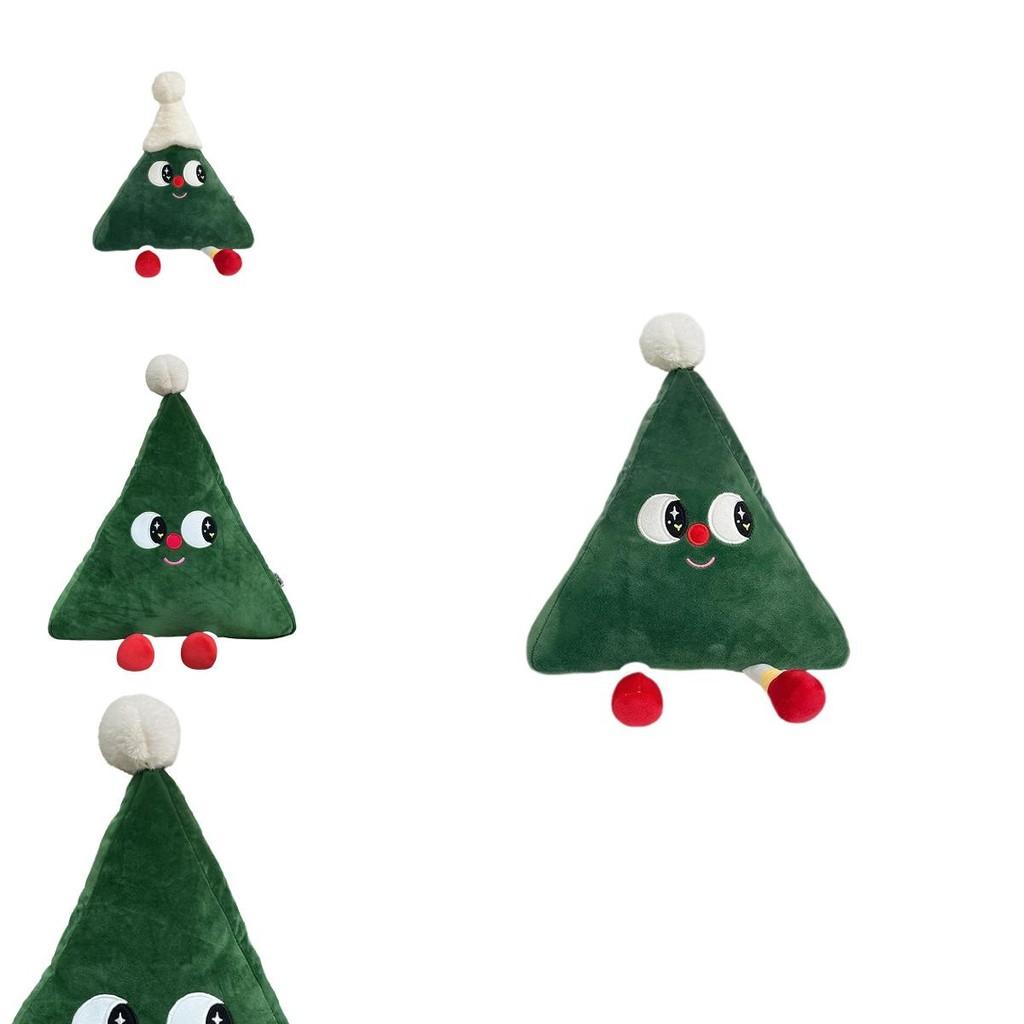 Plush Christmas Tree Ornament Cushion With Snowtop Design For Festive Decor And Gift Giving