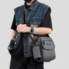 Borsa a Spalla Quadrata Sportiva da Uomo - Borsa a Tracolla Resistente a Lati Morbidi Stile College con Tasche Multifunzionali