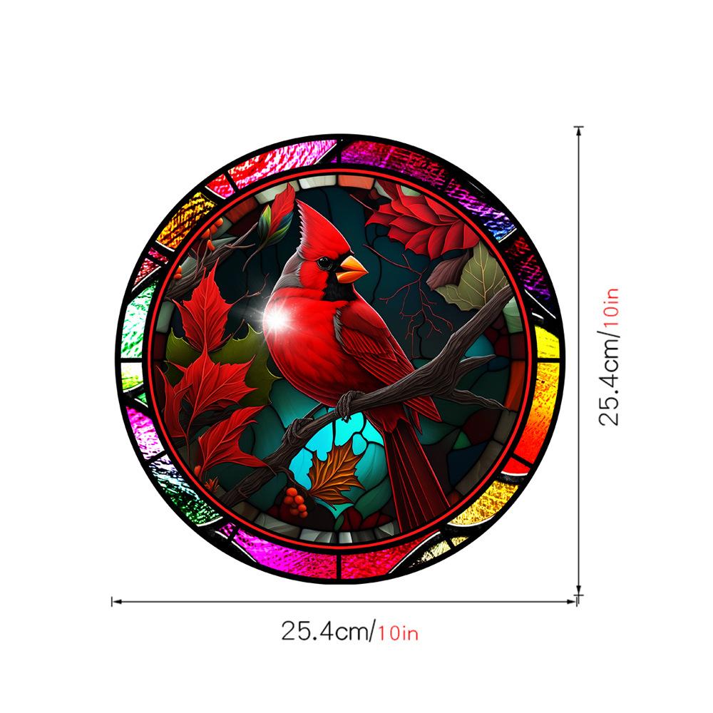 Retro Colorful Hummingbird Iris Window Glass Electrostatic Sticker Detachable Decorative Film Home Decoration