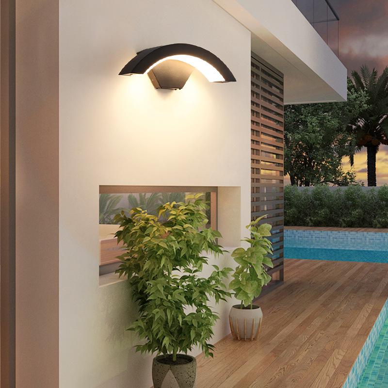 Waterproof Modern Minimalist Wall Light with Motion Sensor for Outdoor Stair and Villa Entrances