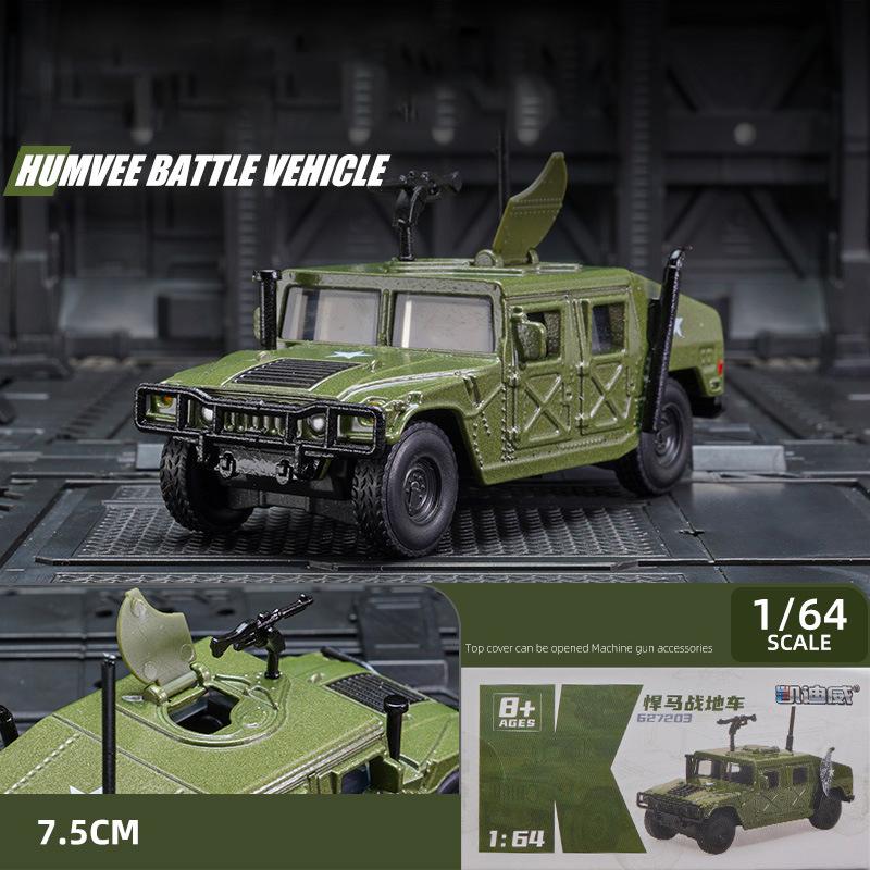 1/64 Hummer H1 Military Army Vehicle Miniature Model Zinc Alloy Toy Car Free Wheels Diecast Metal Collection Gift For Kids