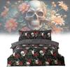 Halloween Totenkopf und Rose Wendbare Bettbezug-Set Mit Cartoon-Muster Für Schlafzimmer-Dekoration