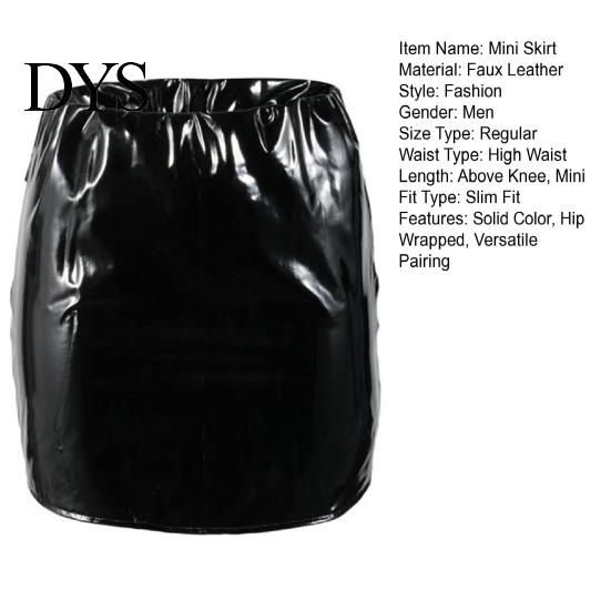 Women Skirt Imitation Leather Mini Sexy Versatile Solid Color Short Parties Clubs Bottoming Fashion Garment