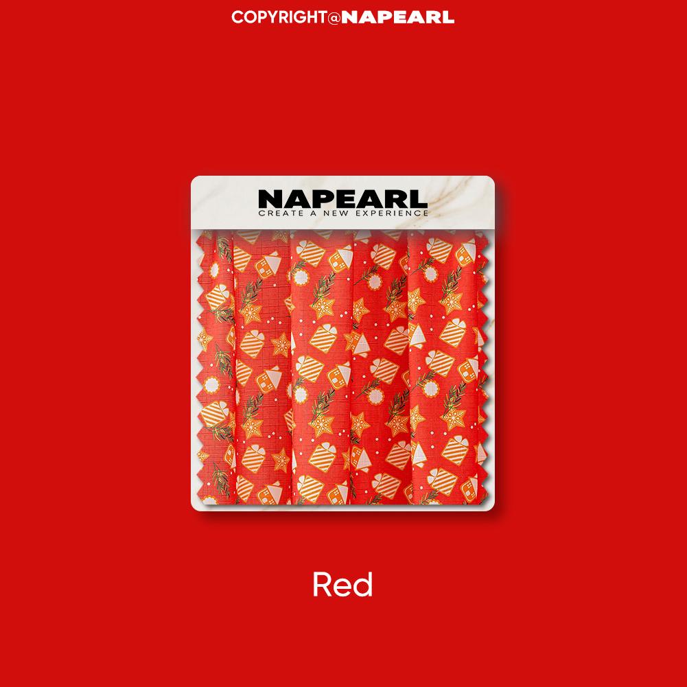 

1 шт. шторы полублэкаут в рождественском стиле NAPEARL, красные шторы с мультяшным принтом для гостиной, спальни, балкона, окна, домашний декор W100cm x L130cm красный