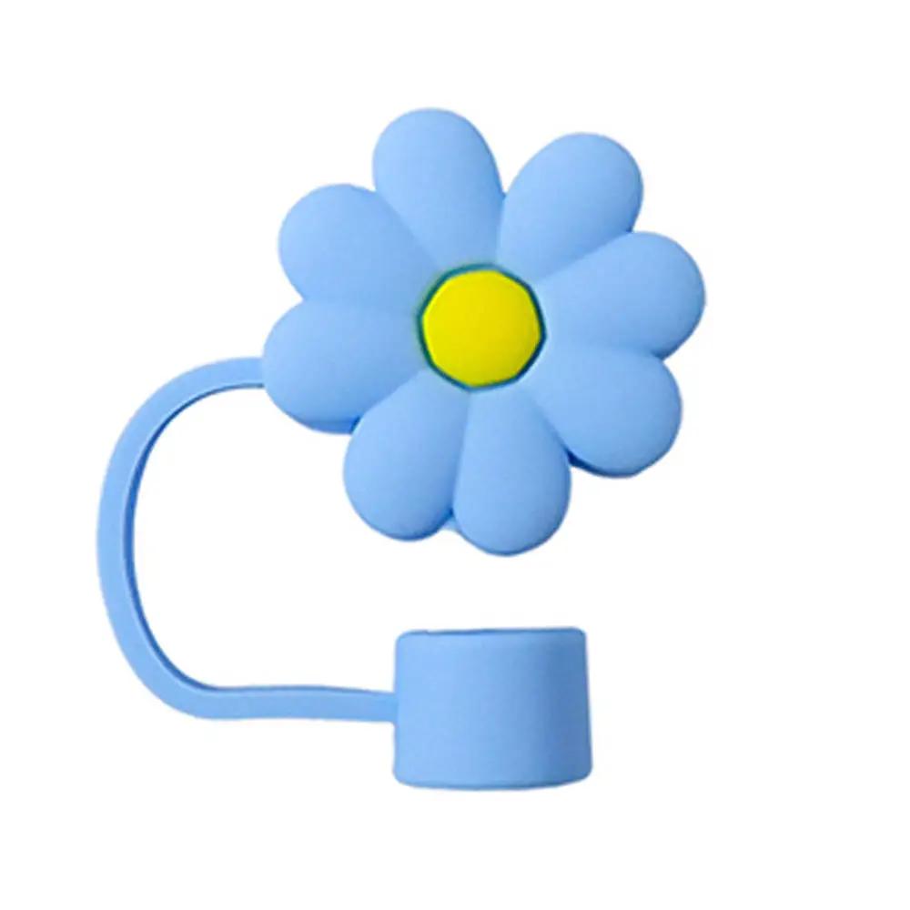 Tapa para Pajita con Forma de Flor de 10 mm/0,4 pulgadas Compatible con Vaso Stanley de 30 y 40 Oz Tapa de Pajita de Flor de Silicona Suave