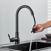 Antique Brass Kitchen Faucet Pull Out Spout Kitchen Faucets Black Single Hole Swivel Hot Cold Water Kitchen Mixer Tap Black