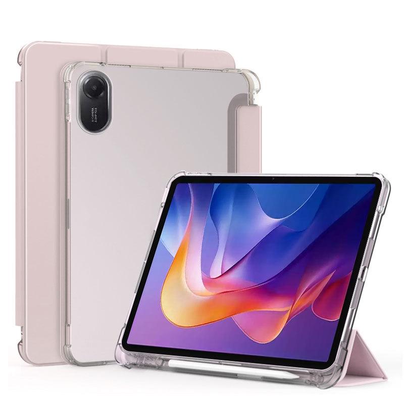Husă de protecție magnetică triplă pliabilă Xiaomi Redmi Pad 2 cu suport pentru stilou, carcasă moale mată transparentă