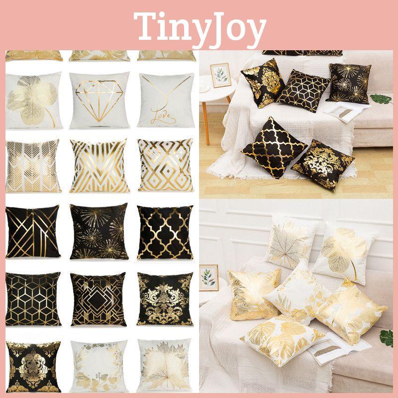 Elegant Bronzing Geometric Cushion Cover With Multicolor Options For Stylish Home Decor