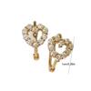 Shiny Heart Stud Earrings Sparkling Ear Buckle Luxury Rhinestone Hoop Earrings  Female