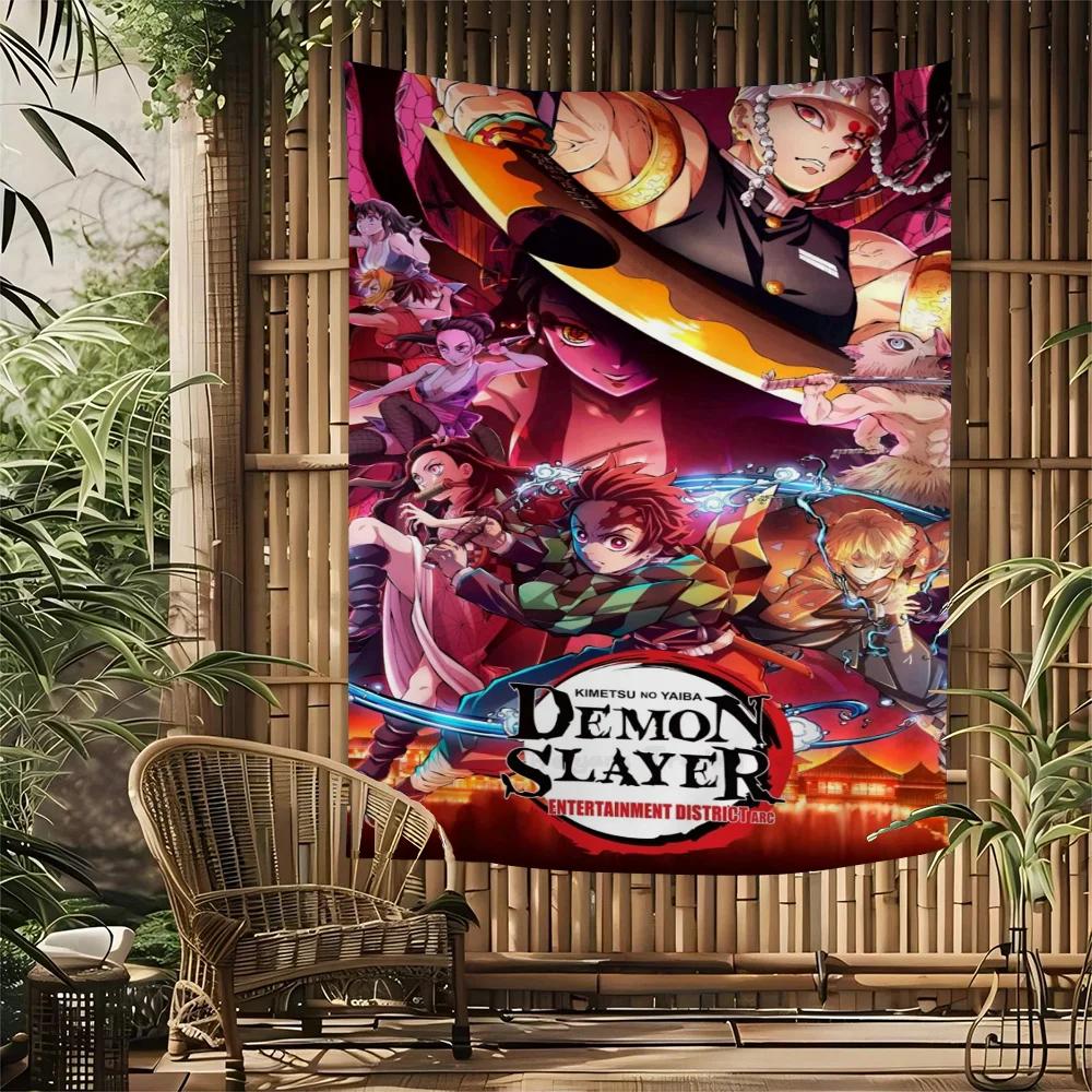Anime Demon Slayer Cartoon Tapestry Art Science Fiction Room Home Decor Wall Hanging Home Decor