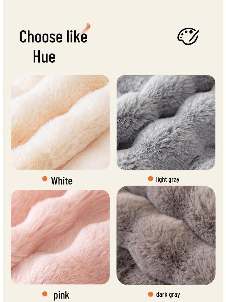 Rabbit Plush Thickened Non-Slip Winter Sofa Cushion Cover